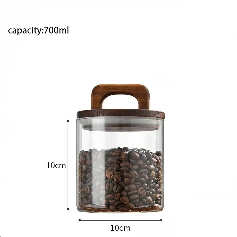 Ovelle Bamboo Lid Glass Canister | Airtight Kitchen Storage Jar