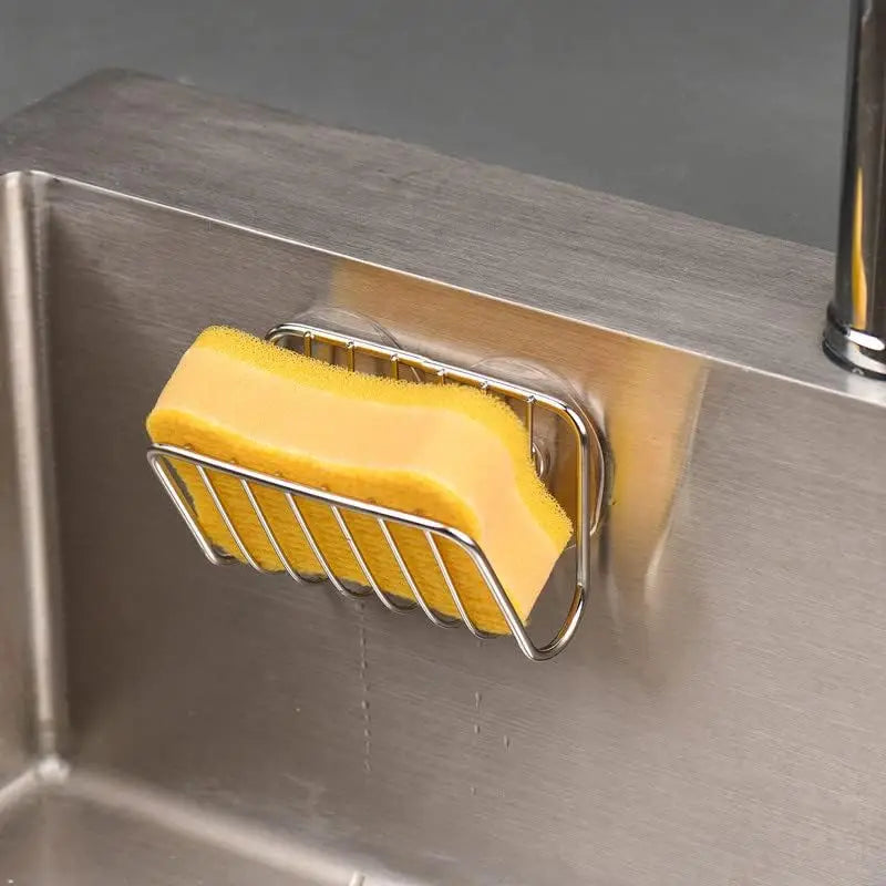 Ovelle Sink Sponge Caddy | Stainless Steel Wall-Mounted Holder