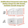 Ovelle Stackable Countertop Makeup Organizer | Clear Wavy Storage with Drawers