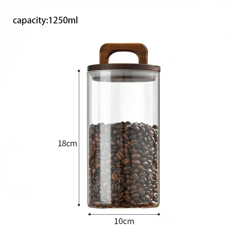 Ovelle Bamboo Lid Glass Canister | Airtight Kitchen Storage Jar
