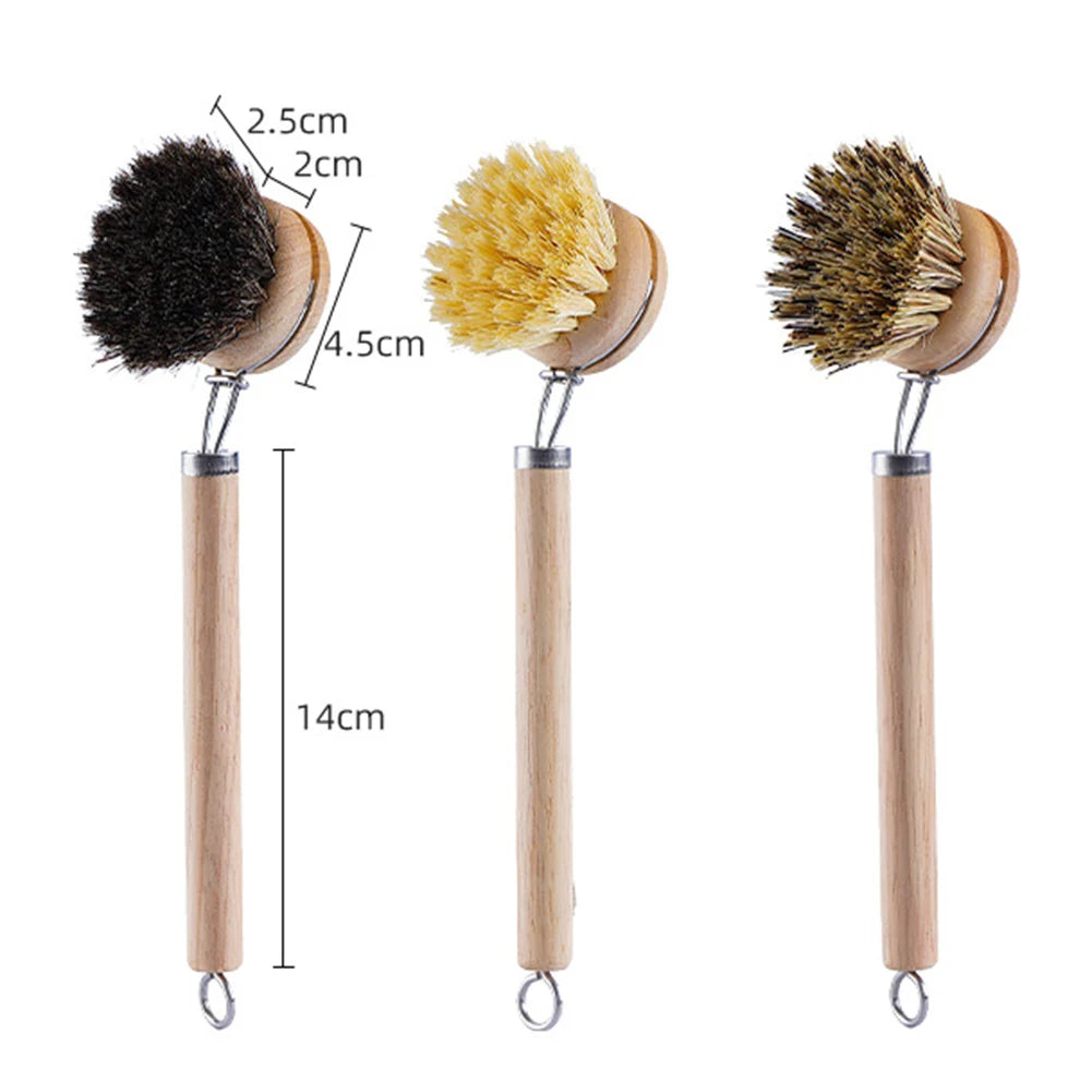 Ovelle Wooden Dish Brush | Natural Handle Pot & Pan Scrubber