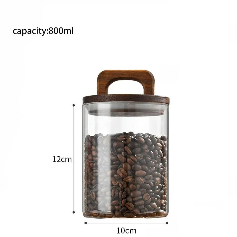 Ovelle Bamboo Lid Glass Canister | Airtight Kitchen Storage Jar