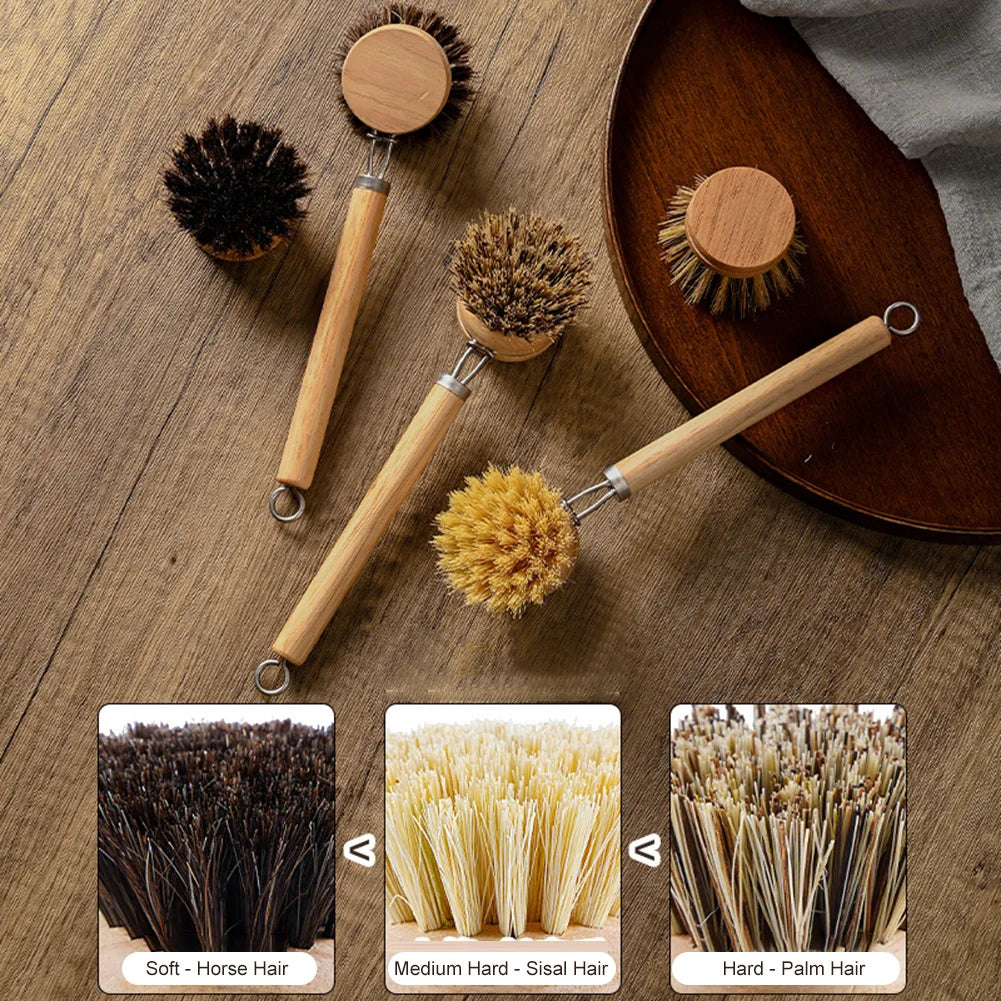 Ovelle Wooden Dish Brush | Natural Handle Pot & Pan Scrubber