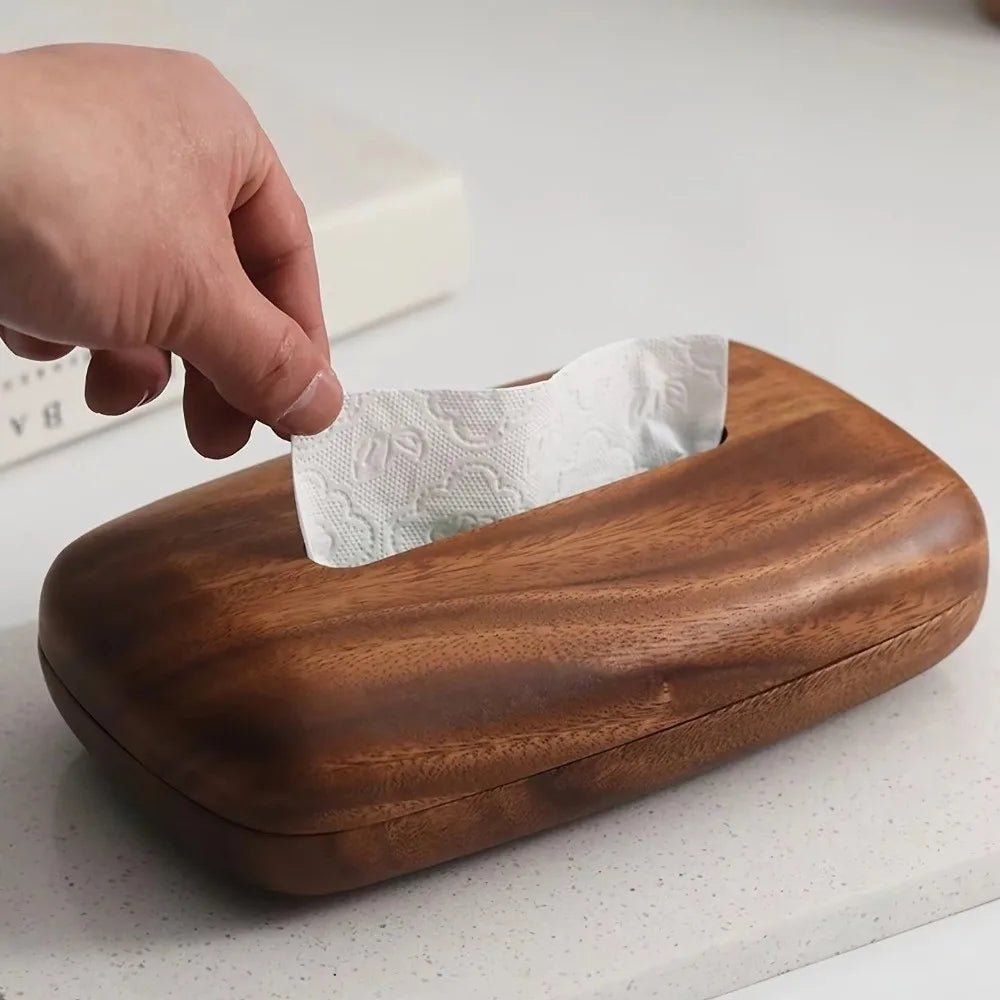 Ovelle Solid Wood Tissue Box Cover | Elegant Napkin Dispenser