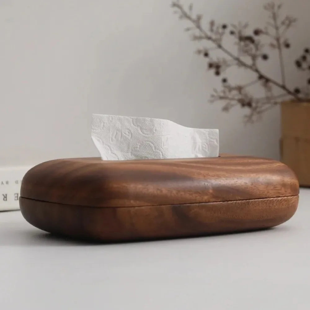 Ovelle Solid Wood Tissue Box Cover | Elegant Napkin Dispenser