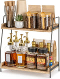 Ovelle Wooden Coffee Bar Organizer | Countertop Coffee Station