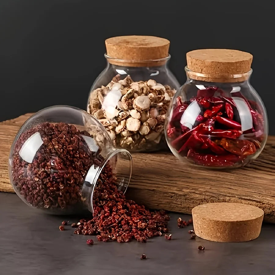 Ovelle Round Glass Canister | Decorative Kitchen Storage Jar