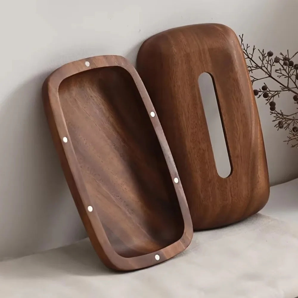 Ovelle Solid Wood Tissue Box Cover | Elegant Napkin Dispenser
